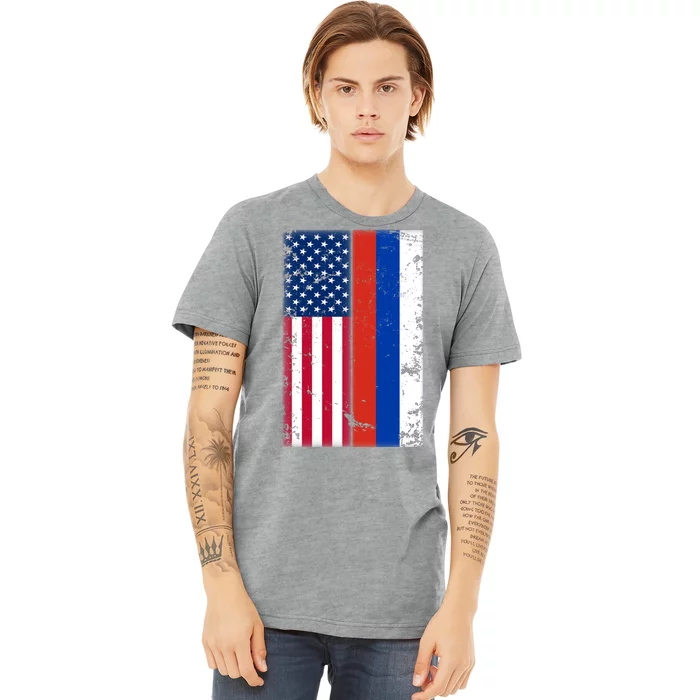 American Russia Vintage Flag Premium T-Shirt