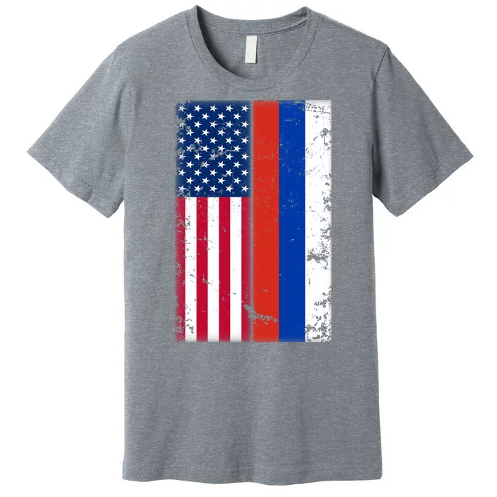 American Russia Vintage Flag Premium T-Shirt