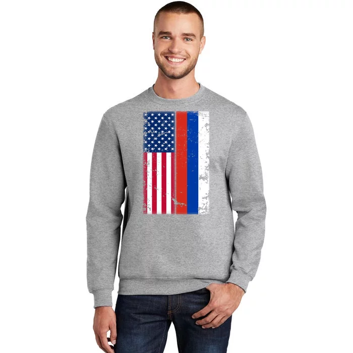 American Russia Vintage Flag Tall Sweatshirt