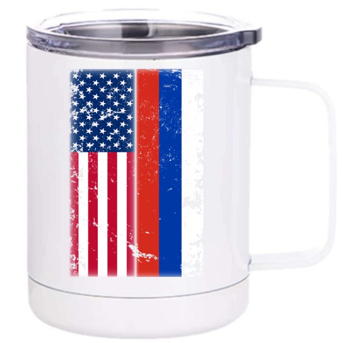 American Russia Vintage Flag Front & Back 12oz Stainless Steel Tumbler Cup