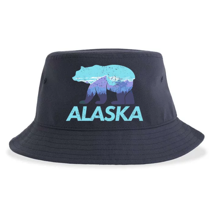 Alaska Retro Vintage Mountains & Outdoors Wilderness State Sustainable Bucket Hat