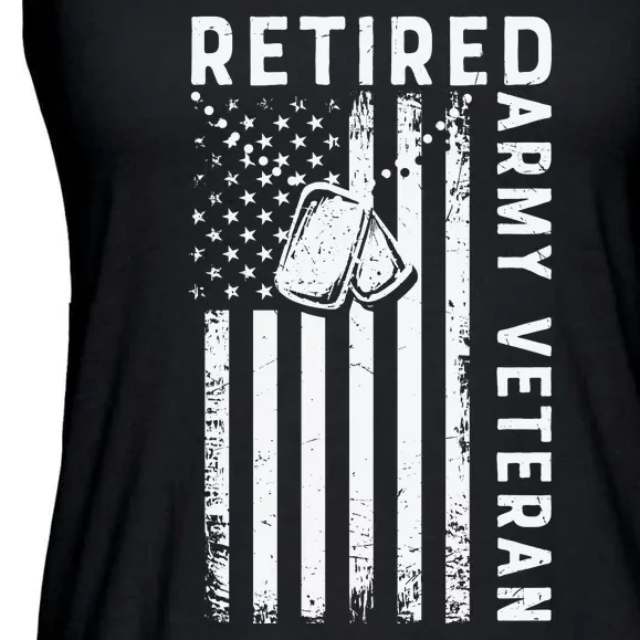 Army Retired Veteran American Gift For Veteran Day Ladies Essential Flowy Tank