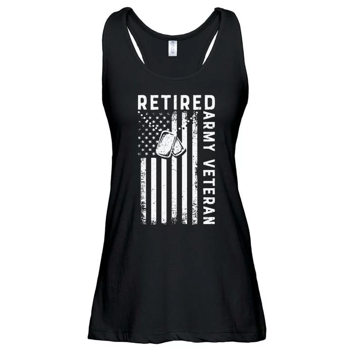 Army Retired Veteran American Gift For Veteran Day Ladies Essential Flowy Tank