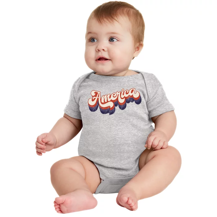 America Retro Vintage Baby Bodysuit