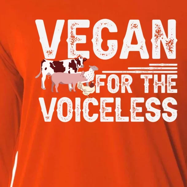 Animal Rights Veganism Plant Based Vegan For The Voiceless Gift Cooling Performance Long Sleeve Crew