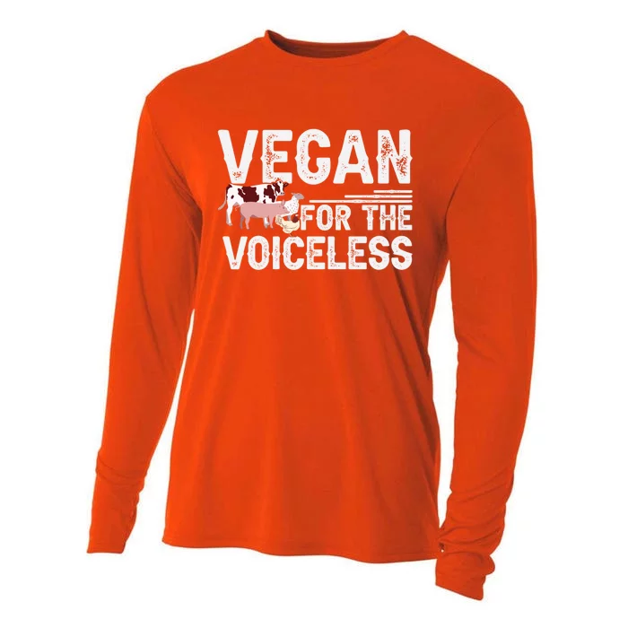 Animal Rights Veganism Plant Based Vegan For The Voiceless Gift Cooling Performance Long Sleeve Crew