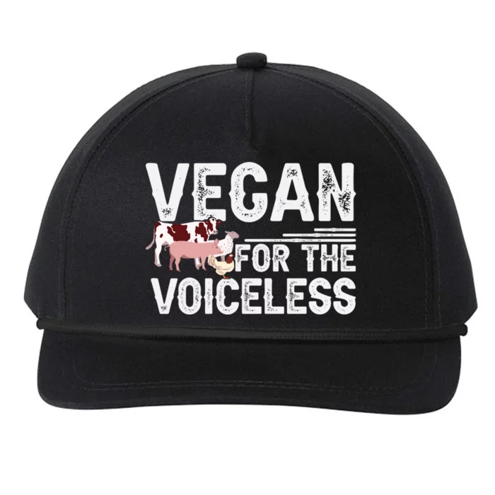 Animal Rights Veganism Plant Based Vegan For The Voiceless Gift Snapback Five-Panel Rope Hat