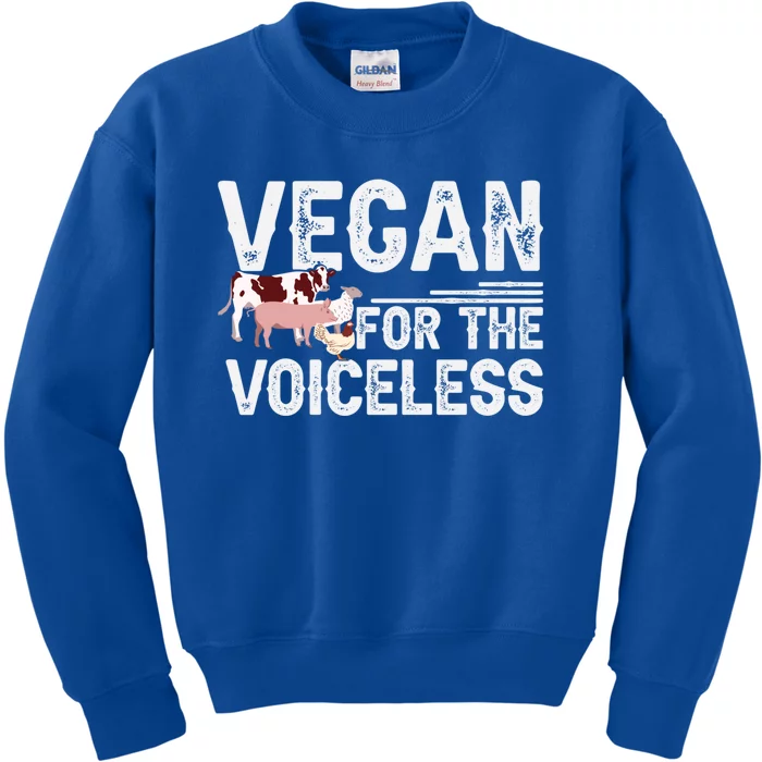 Animal Rights Veganism Plant Based Vegan For The Voiceless Gift Kids Sweatshirt