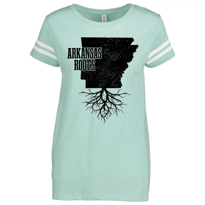 Arkansas Roots Vintage Pride State Map Gift Enza Ladies Jersey Football T-Shirt