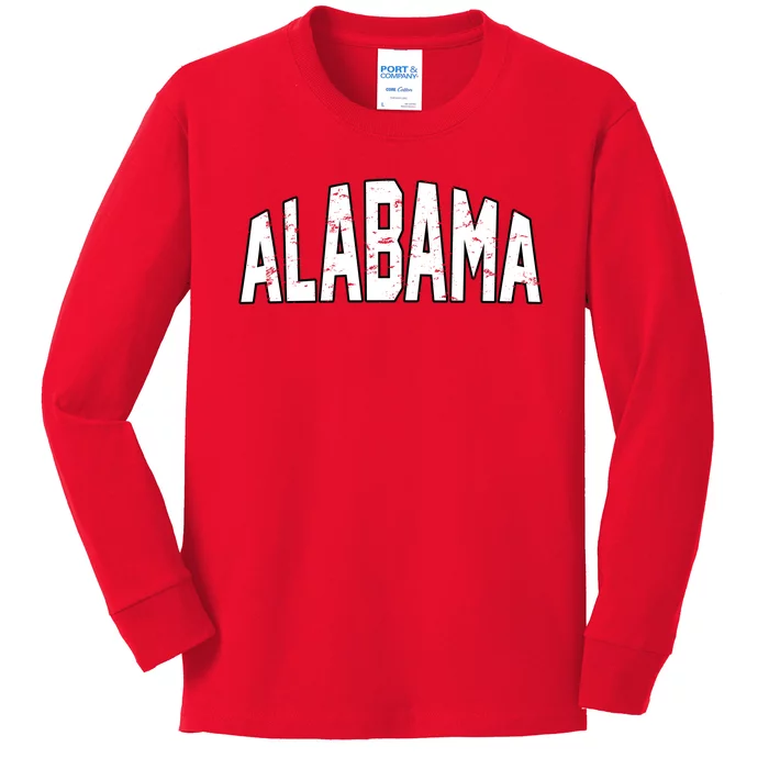 Alabama Retro Vintage Kids Long Sleeve Shirt