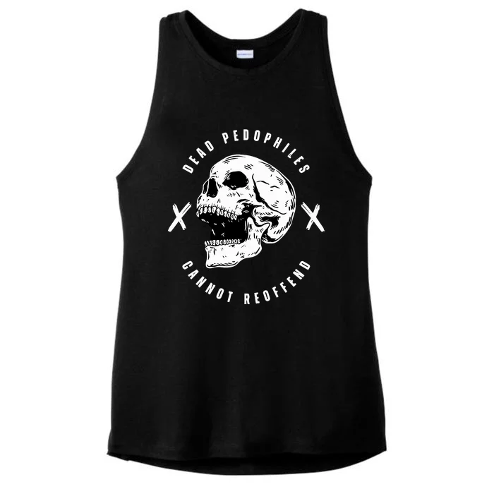 Alex Rosen Wearing Dead Pedophiles Cannot Reoffend Ladies Tri-Blend Wicking Tank