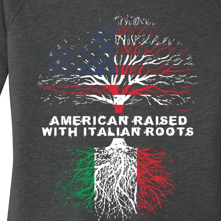 American Raised With Italian Roots Italy Women's Perfect Tri Tunic Long Sleeve Shirt