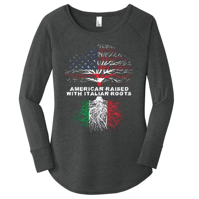 American Raised With Italian Roots Italy Women's Perfect Tri Tunic Long Sleeve Shirt