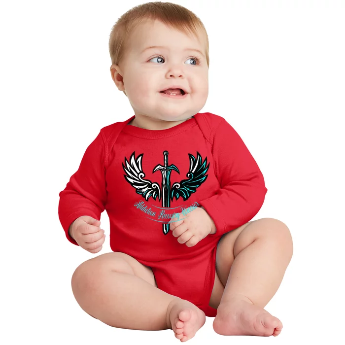 Addiction Recovery Warrior Celebrate Recovery Awareness Baby Long Sleeve Bodysuit