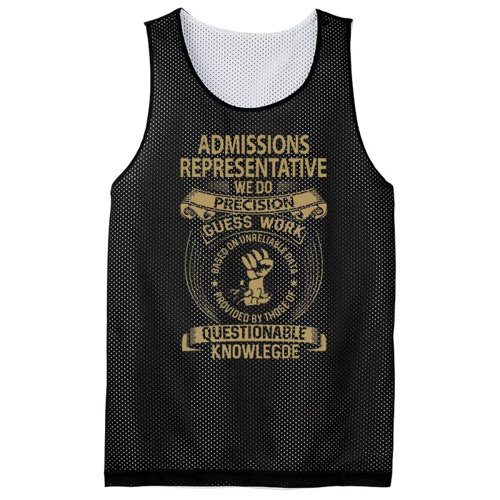 Admissions Representative We Do Precision Mesh Reversible Basketball Jersey Tank