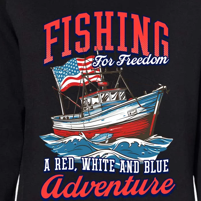 A Red White And Blue Adventure Design Patriotic Fishing Gift Womens California Wash Sweatshirt