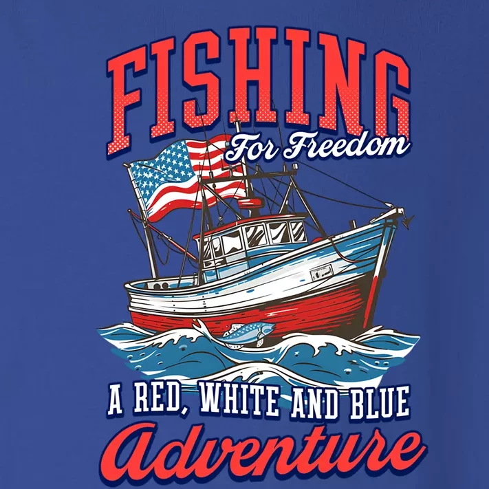 A Red White And Blue Adventure Design Patriotic Fishing Gift Toddler Long Sleeve Shirt