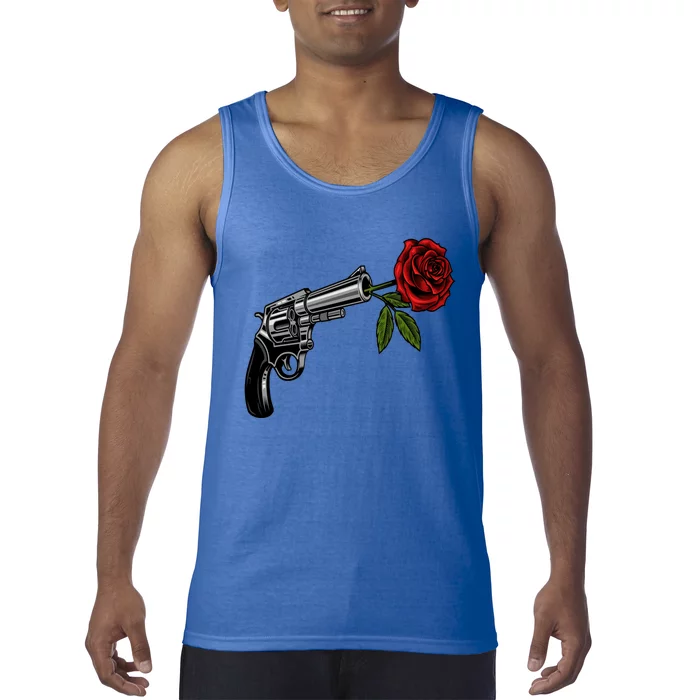 A Revolver With A Rose For Gun Lovers 2nd Adt 2a Gift Tank Top