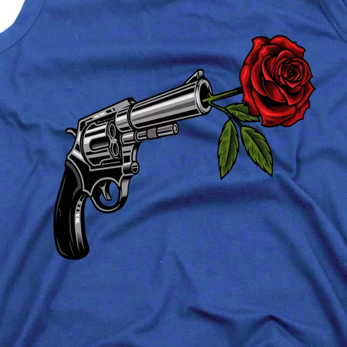 A Revolver With A Rose For Gun Lovers 2nd Adt 2a Gift Tank Top