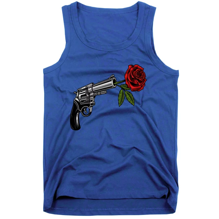 A Revolver With A Rose For Gun Lovers 2nd Adt 2a Gift Tank Top