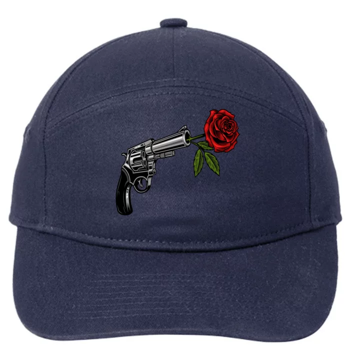 A Revolver With A Rose For Gun Lovers 2nd Adt 2a Gift 7-Panel Snapback Hat