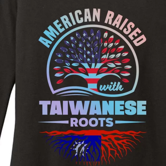 American Raised With Taiwanese Roots Taiwan Taiwanese Flag Meaningful Gift Womens CVC Long Sleeve Shirt