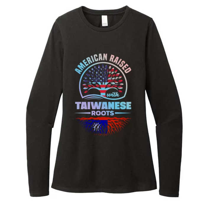 American Raised With Taiwanese Roots Taiwan Taiwanese Flag Meaningful Gift Womens CVC Long Sleeve Shirt