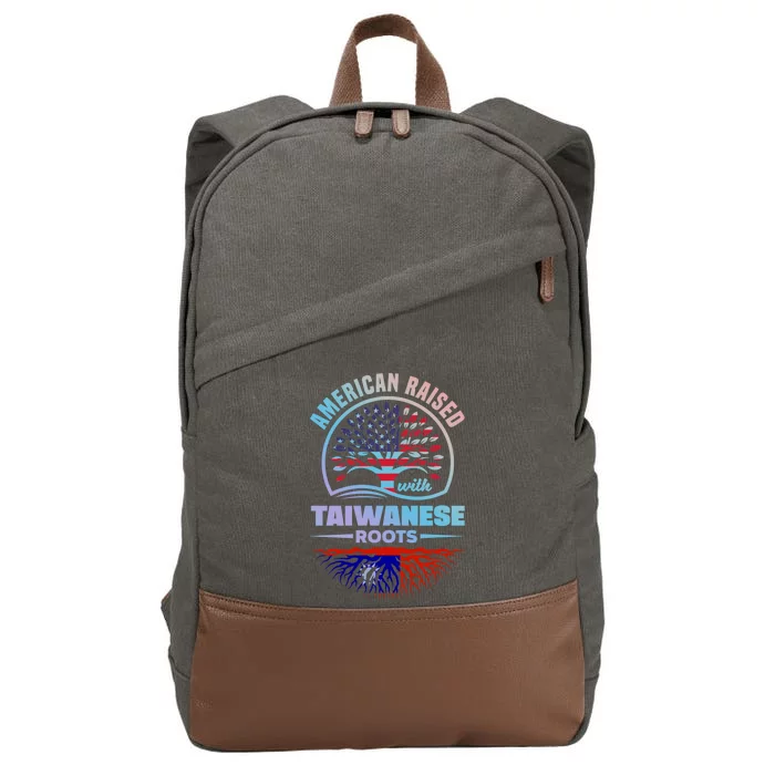 American Raised With Taiwanese Roots Taiwan Taiwanese Flag Meaningful Gift Cotton Canvas Backpack