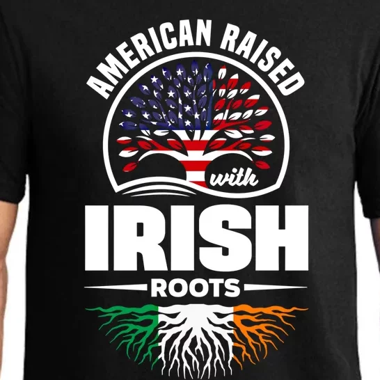 American Raised With Irish Roots Ireland Irish Ireland Flag Cool Gift Pajama Set