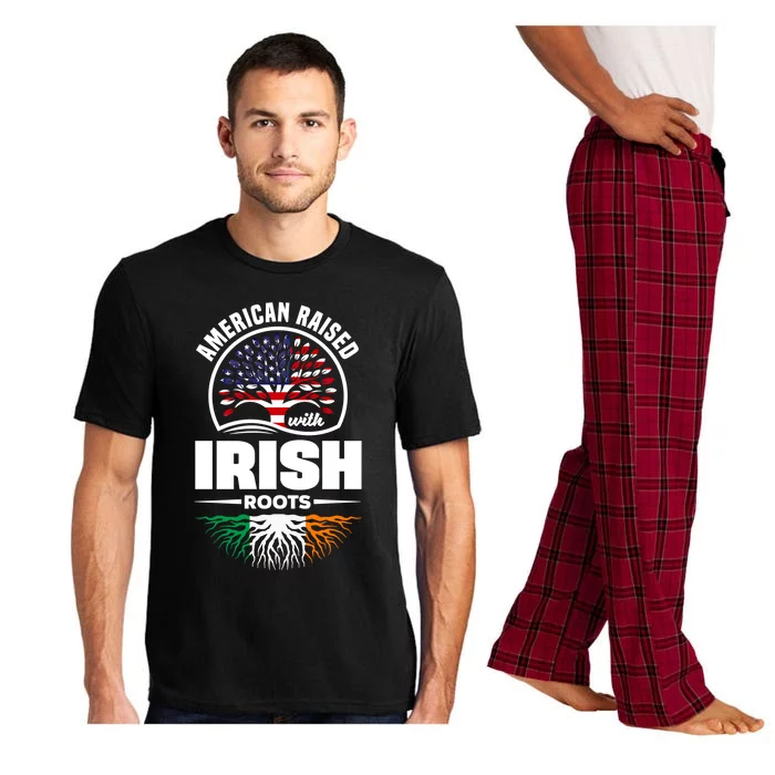 American Raised With Irish Roots Ireland Irish Ireland Flag Cool Gift Pajama Set