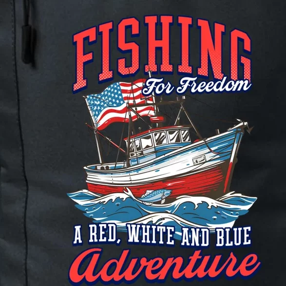 A Red White And Blue Adventure Design Patriotic Fishing Cool Gift Daily Commute Backpack