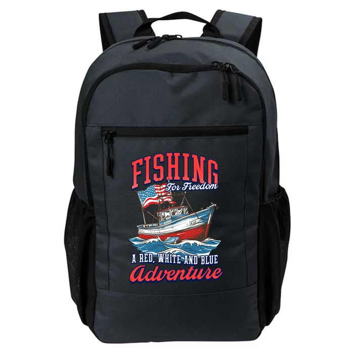 A Red White And Blue Adventure Design Patriotic Fishing Cool Gift Daily Commute Backpack