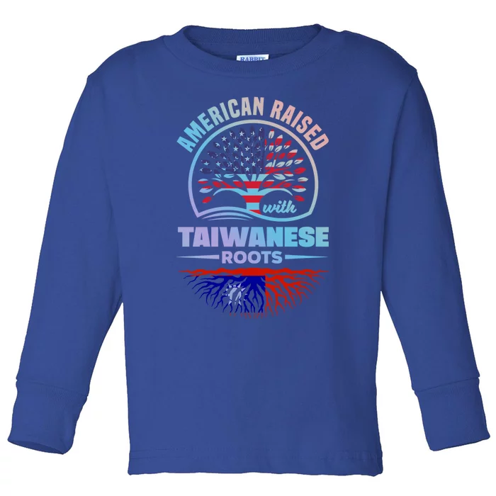 American Raised With Taiwanese Roots Taiwan Taiwanese Flag Meaningful Gift Toddler Long Sleeve Shirt