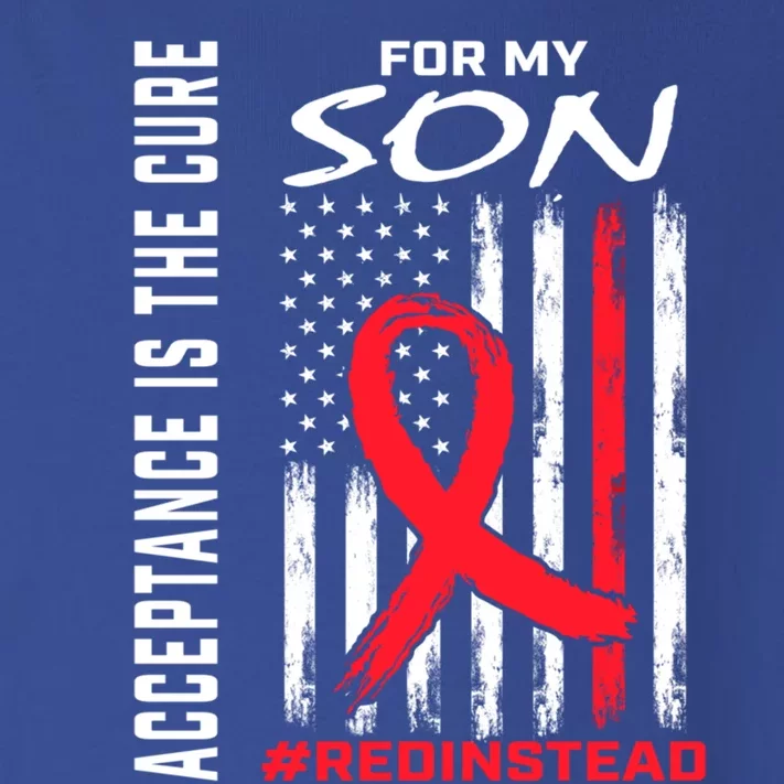 Acceptance Redinstead Wear Red Instead Autism Son Usa Flag Cute Gift Toddler Long Sleeve Shirt