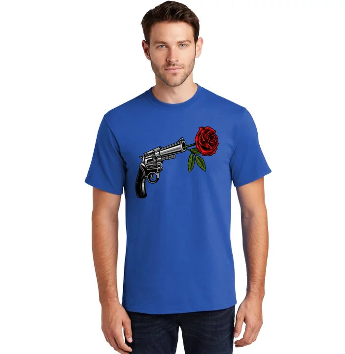 A Revolver With A Rose For Gun Lovers 2nd Adt 2a Gift Tall T-Shirt