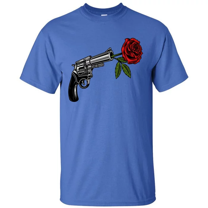 A Revolver With A Rose For Gun Lovers 2nd Adt 2a Gift Tall T-Shirt