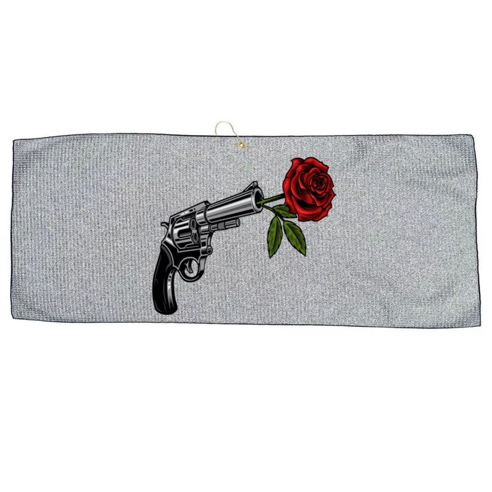 A Revolver With A Rose For Gun Lovers 2nd Adt 2a Gift Large Microfiber Waffle Golf Towel