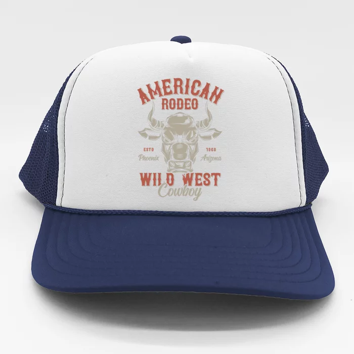 American Rodeo Wild West Cowboy Trucker Hat