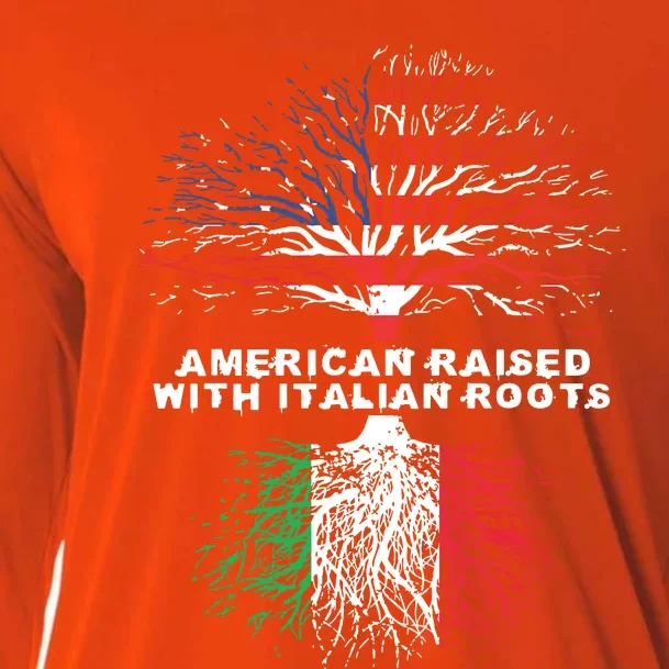 American Raised With Italian Roots Italy Cooling Performance Long Sleeve Crew