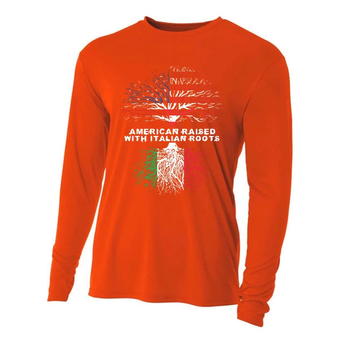 American Raised With Italian Roots Italy Cooling Performance Long Sleeve Crew