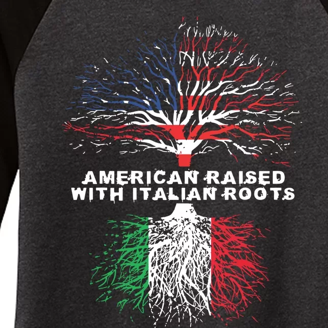 American Raised With Italian Roots Italy Women's Tri-Blend 3/4-Sleeve Raglan Shirt