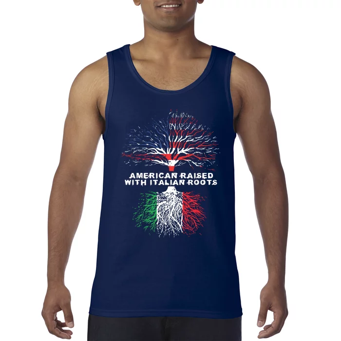 American Raised With Italian Roots Italy Tank Top