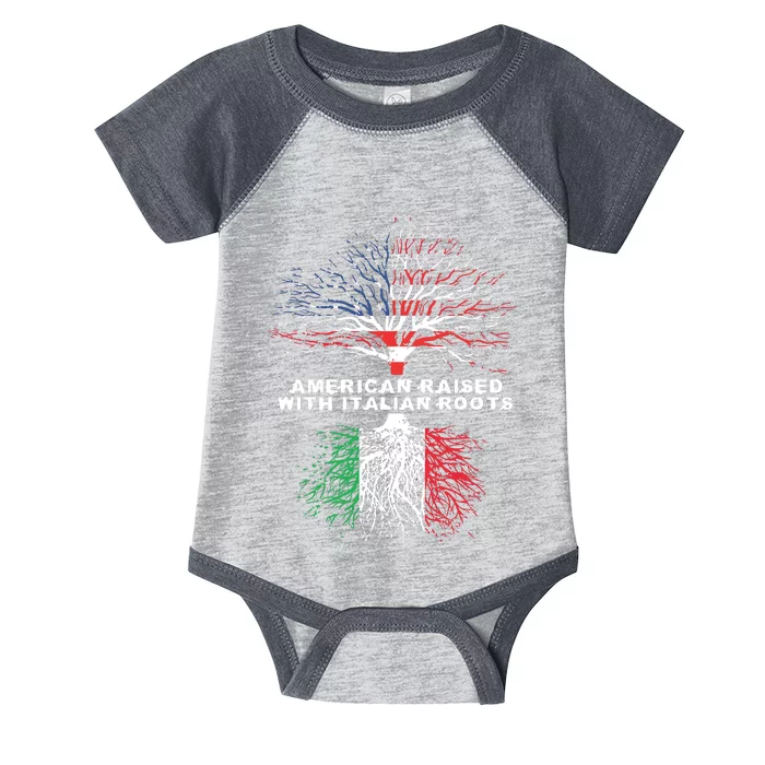 American Raised With Italian Roots Italy Infant Baby Jersey Bodysuit