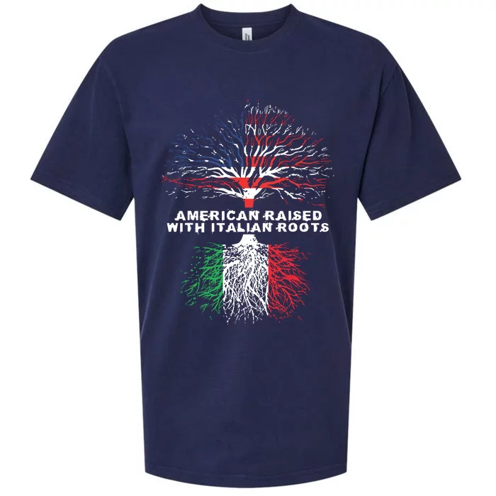 American Raised With Italian Roots Italy Sueded Cloud Jersey T-Shirt