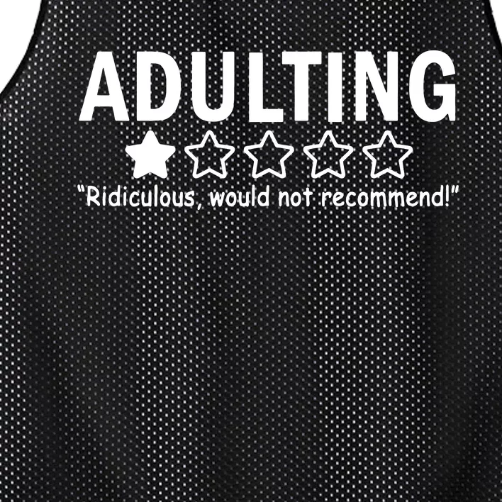 Adulting Ridiculous Would Not Recommend Mesh Reversible Basketball Jersey Tank