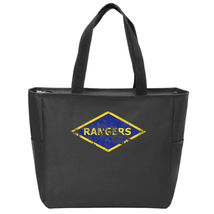 Army Ranger Ww2 Diamond Vintage Distressed Look Zip Tote Bag