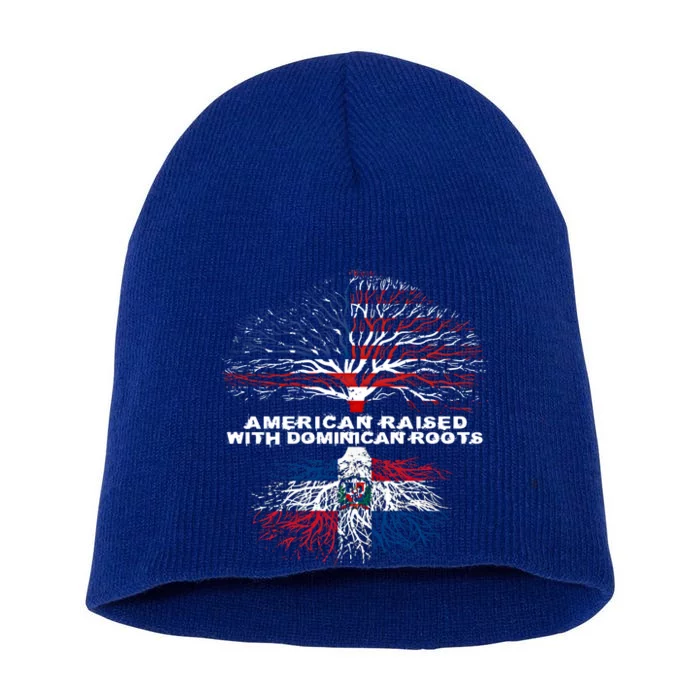 American Raised With Dominican Roots Republic Gift Short Acrylic Beanie