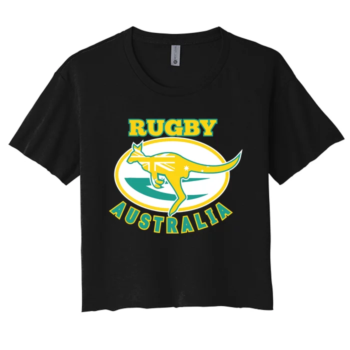 Australia Rugby Wallabies Rugby Jersey Australian Flag Women's Crop Top Tee