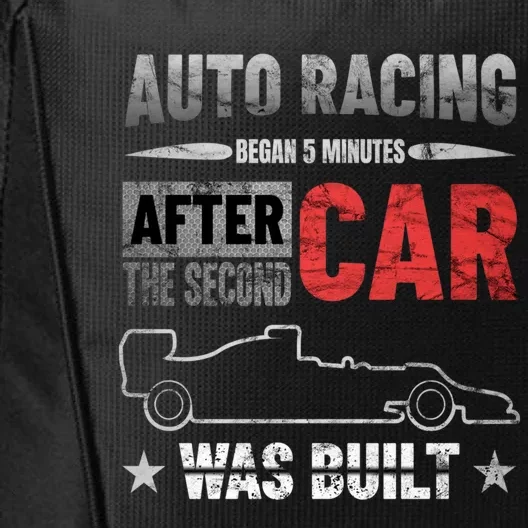 Auto Racing Was Built Funny Auto Racing Mechanic Gift City Backpack