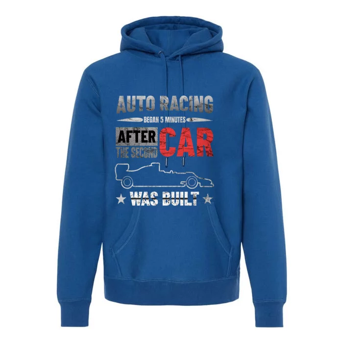 Auto Racing Was Built Funny Auto Racing Mechanic Gift Premium Hoodie